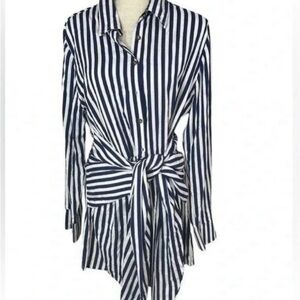 NWT Jen’s Pirate Booty Blue and White Striped dress XL with tie waist $128